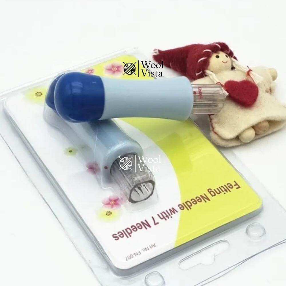 WOOL FELTING TOOL KIT – ANTI-SLIP HANDLE NEEDLE FELTING TOOL WITH 7 DURABLE NEEDLES FOR DIY WOOL CRAFTS, SEWING & FELT PROJECTS