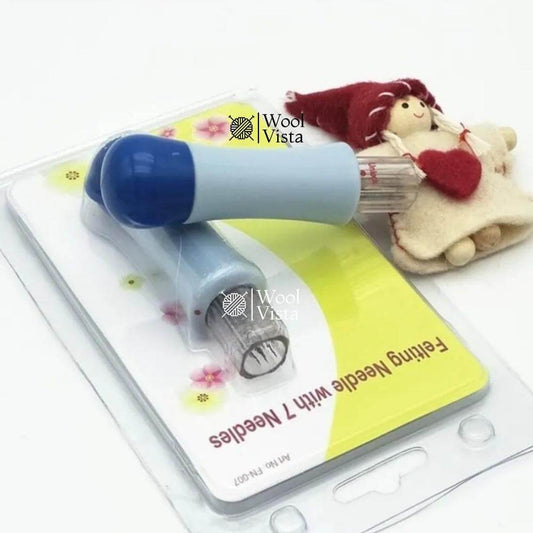 WOOL FELTING TOOL KIT – ANTI-SLIP HANDLE NEEDLE FELTING TOOL WITH 7 DURABLE NEEDLES FOR DIY WOOL CRAFTS, SEWING & FELT PROJECTS