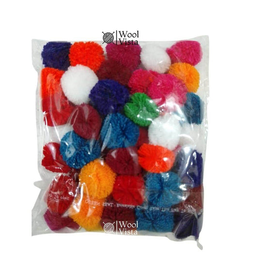WOOLLEN MULTICOLOR POM POMS – (50 PIECES) SOFT CRAFT BALLS FOR DIY CRAFTS
