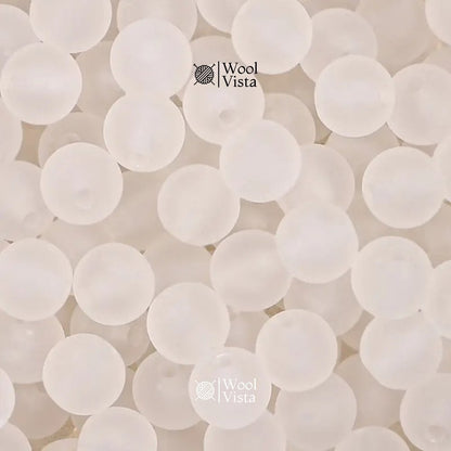 MATTE TRANSPARENT ACRYLIC BEADS – COLORFUL ROUND LOOSE BEADS STRAND