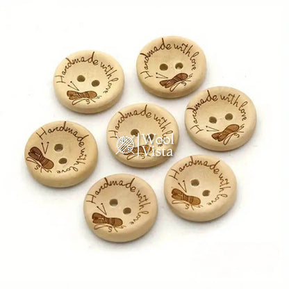WOODEN BUTTONS - (PACK OF 10)