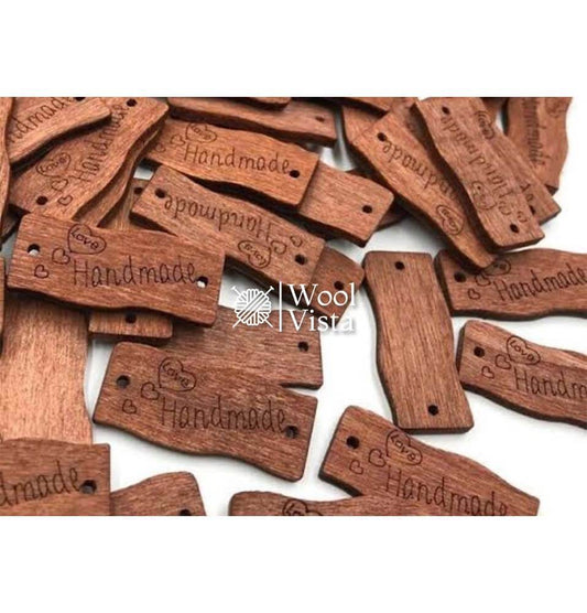 WOODEN HANDMADE TAGS - (PACK OF 10)