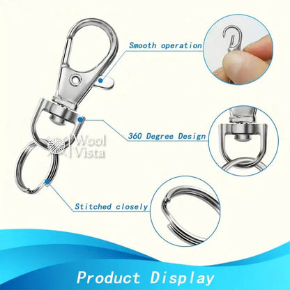 KEYCHAIN SET WITH SWIVEL LOBSTER CLASPS - (5 PIECES)