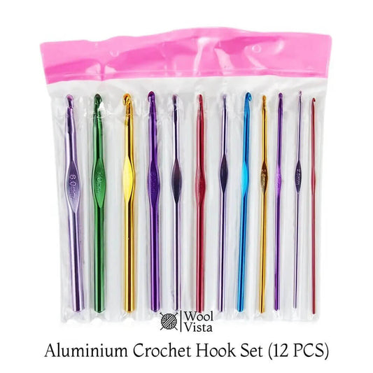 ALUMINIUM CROCHET HOOK SET - (PACK OF 12)