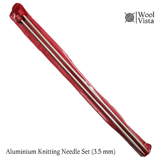 ALUMINIUM STRAIGHT KNITTING NEEDLES SET - (PACK OF 2)