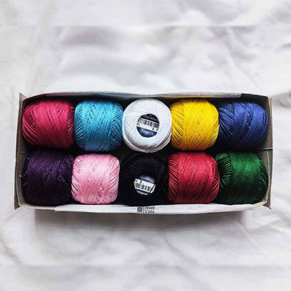 MULTI COLOR COTTON EMBROIDERY THREAD BALLS - PACK OF 10