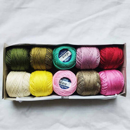 MULTI COLOR COTTON EMBROIDERY THREAD BALLS - PACK OF 10