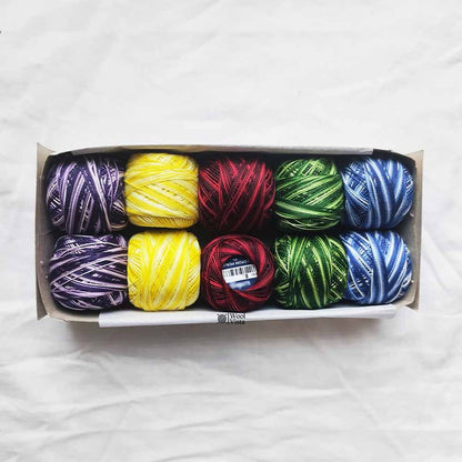 MULTI COLOR COTTON EMBROIDERY THREAD BALLS - PACK OF 10