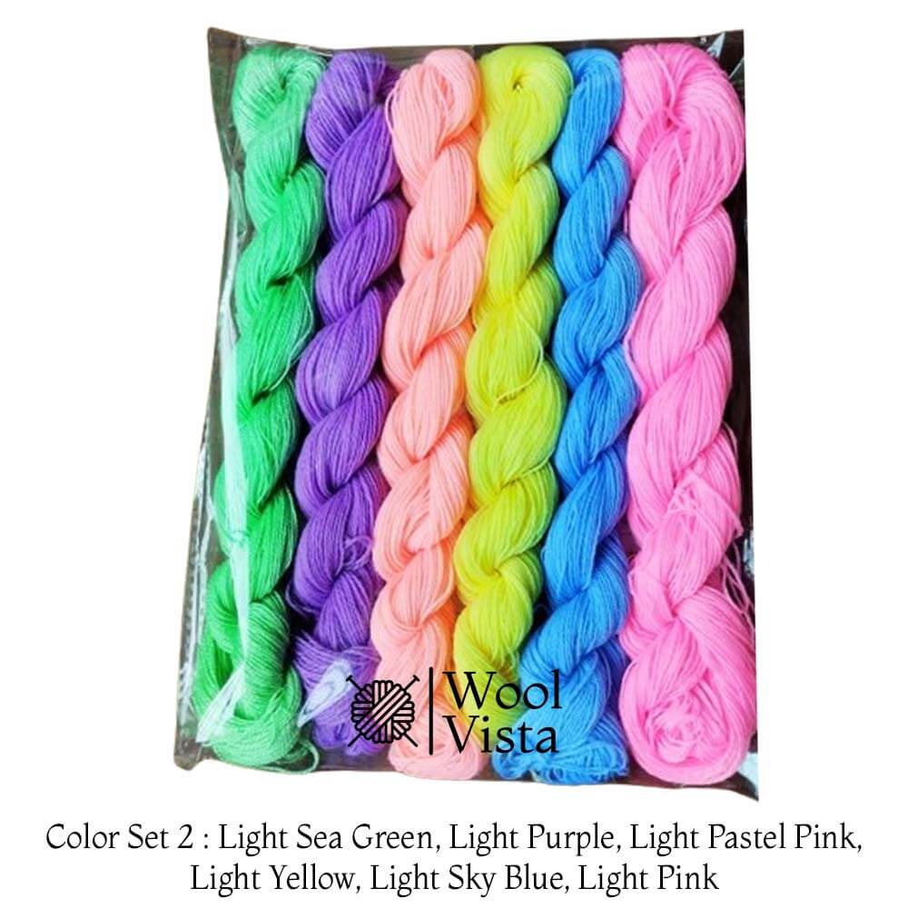 MULTI COLOR WOOLEN EMBROIDERY THREAD - PACK OF 6 THREADS
