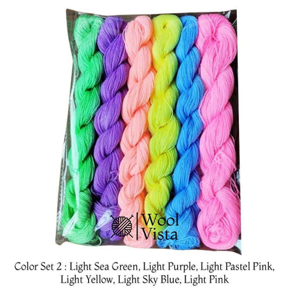 MULTI COLOR WOOLEN EMBROIDERY THREAD - PACK OF 6 THREADS