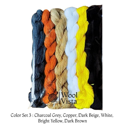 MULTI COLOR WOOLEN EMBROIDERY THREAD - PACK OF 6 THREADS