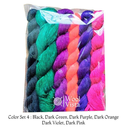 MULTI COLOR WOOLEN EMBROIDERY THREAD - PACK OF 6 THREADS