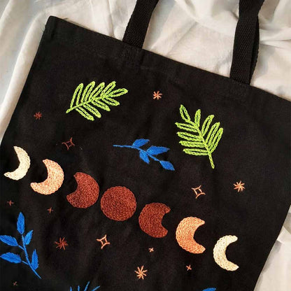 HAND EMBROIDERED TOTE CANVAS BAGS