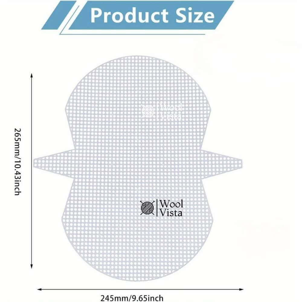 Crossbody bag plastic mesh canvas sheet size chart, 26.5 cm x 24.5 cm