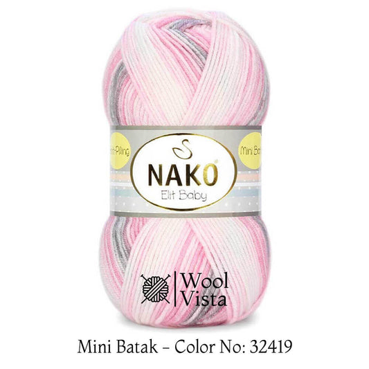 NAKO ELIT BABY MINI BATTIK - MULTICOLOR YARN BALL