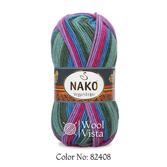 NAKO VEGA STRIPE - MULTICOLOR YARN BALL