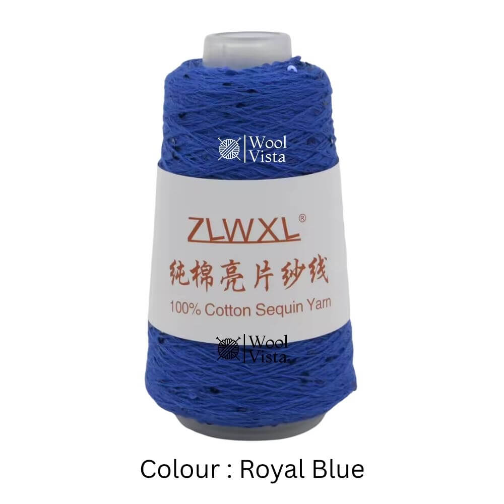PURE COTTON GLITTER SEQUIN YARN – 160M LASER SHINY CROCHET & KNITTING YARN - 50 GRAMS