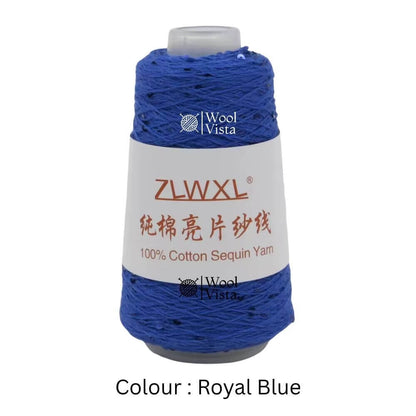 PURE COTTON GLITTER SEQUIN YARN – 160M LASER SHINY CROCHET & KNITTING YARN - 50 GRAMS