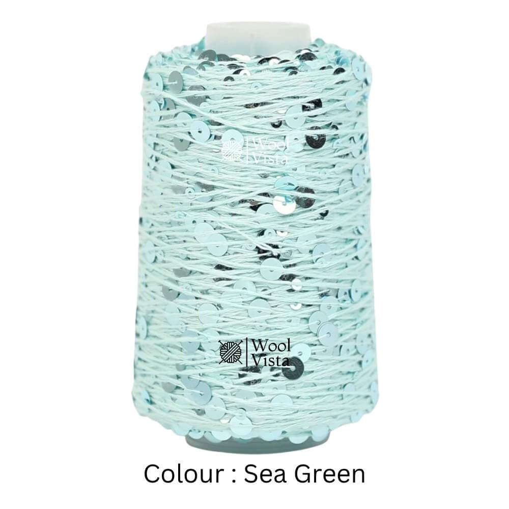 PURE COTTON GLITTER SEQUIN YARN – 160M LASER SHINY CROCHET & KNITTING YARN - 50 GRAMS