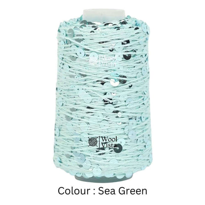 PURE COTTON GLITTER SEQUIN YARN – 160M LASER SHINY CROCHET & KNITTING YARN - 50 GRAMS