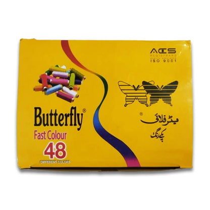 BUTTERFLY MACHINE SEWING THREADS - BOX OF 48 THREADS